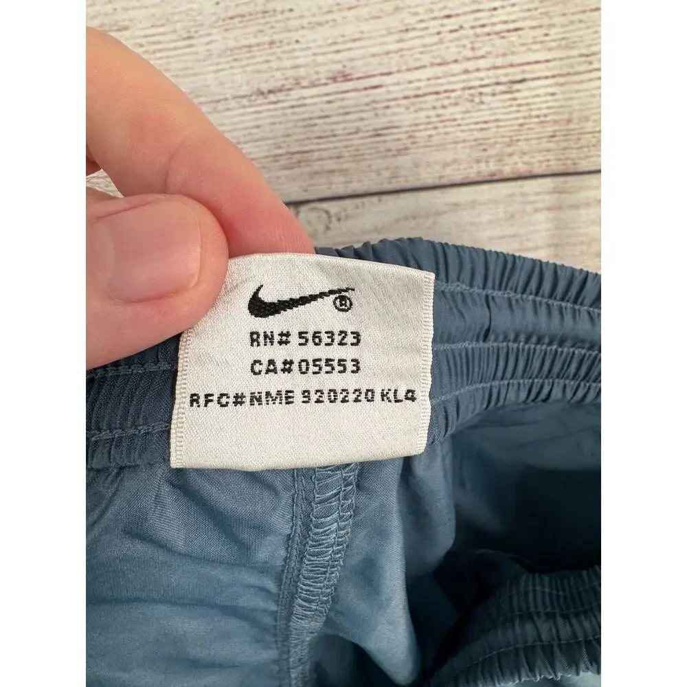 Vintage 90's Nike Rain‎ Pants Men's Size Medium Blue Nylon Elastic Waist
